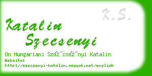 katalin szecsenyi business card